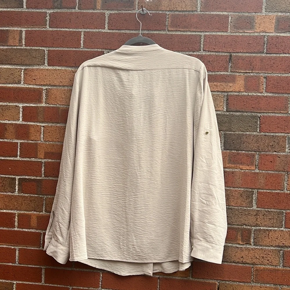 Tan button down - Picture 6 of 9